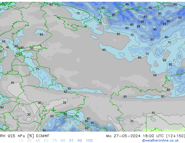RH 925 hPa ECMWF Mo 27.05.2024 18 UTC
