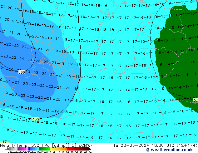 Z500/Regen(+SLP)/Z850 ECMWF di 28.05.2024 18 UTC