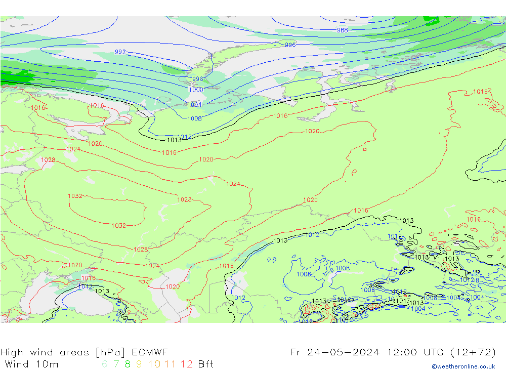 Windvelden ECMWF vr 24.05.2024 12 UTC