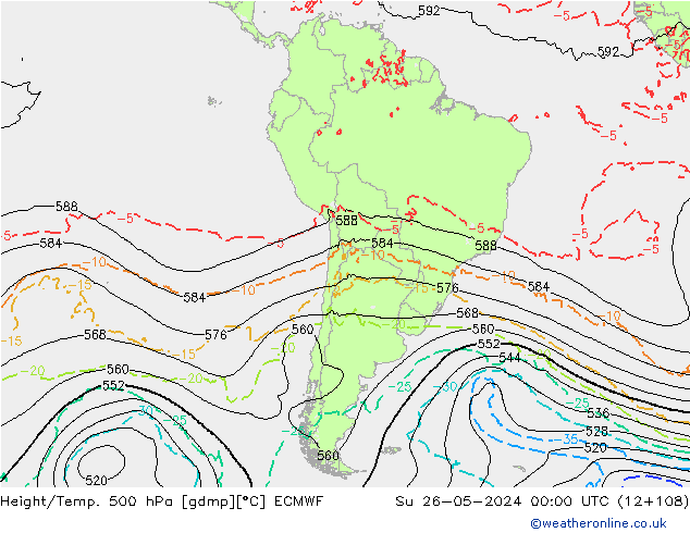 Z500/Regen(+SLP)/Z850 ECMWF zo 26.05.2024 00 UTC
