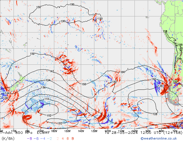 T-Adv. 850 hPa ECMWF Di 28.05.2024 12 UTC
