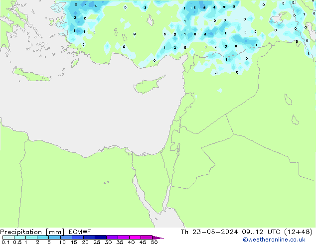 Precipitation ECMWF Th 23.05.2024 12 UTC