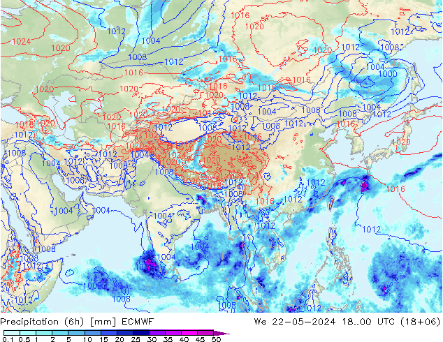 Z500/Rain (+SLP)/Z850 ECMWF St 22.05.2024 00 UTC