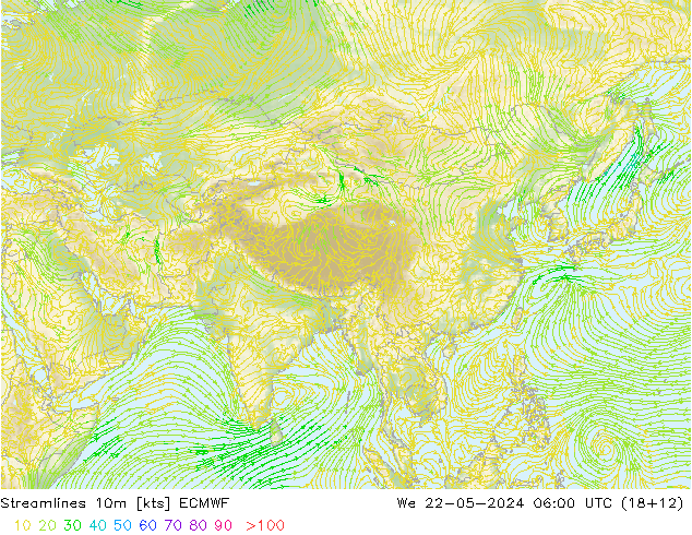 ветер 10m ECMWF ср 22.05.2024 06 UTC