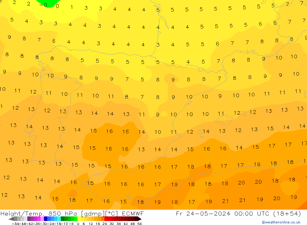 Z500/Regen(+SLP)/Z850 ECMWF vr 24.05.2024 00 UTC