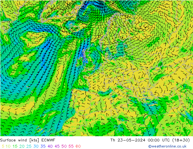  10 m ECMWF  23.05.2024 00 UTC