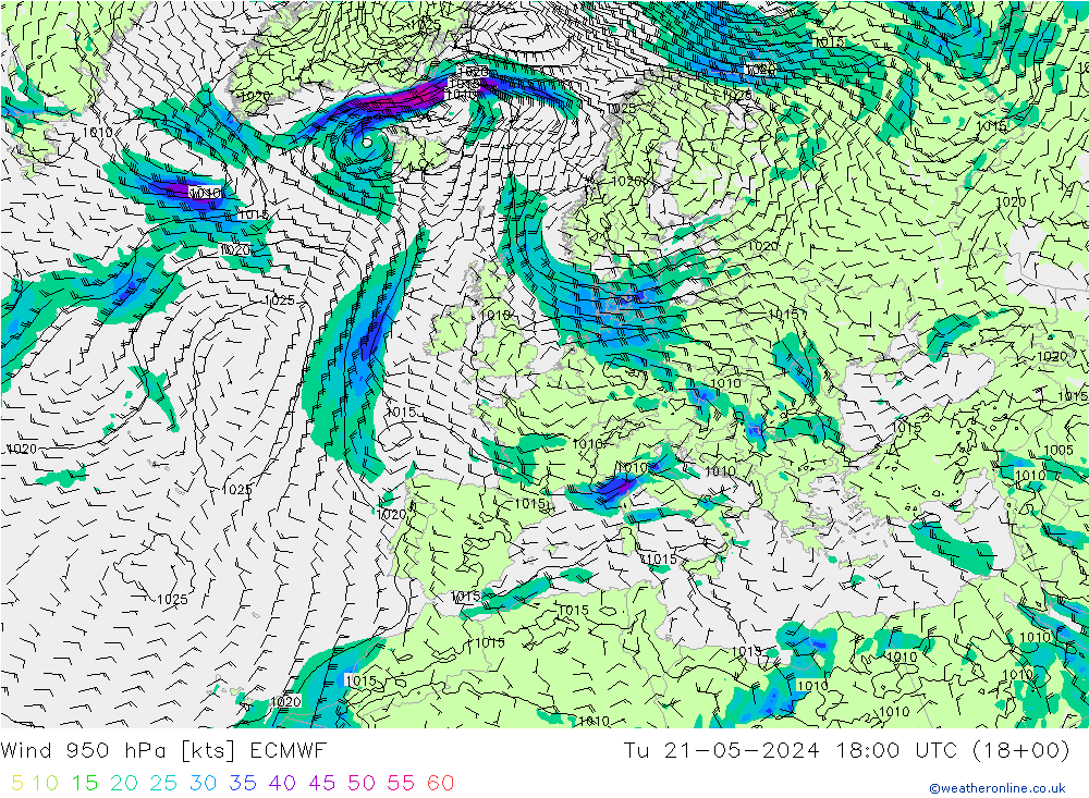  950 hPa ECMWF  21.05.2024 18 UTC