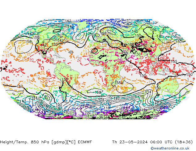 Z500/Rain (+SLP)/Z850 ECMWF  23.05.2024 06 UTC