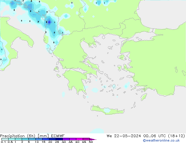 Z500/Rain (+SLP)/Z850 ECMWF śro. 22.05.2024 06 UTC