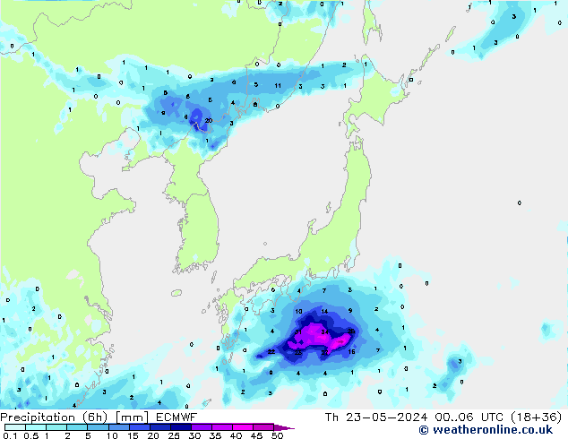 Z500/Rain (+SLP)/Z850 ECMWF jeu 23.05.2024 06 UTC