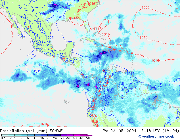 Z500/Rain (+SLP)/Z850 ECMWF mié 22.05.2024 18 UTC
