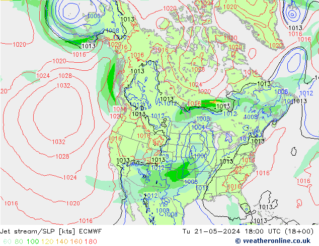 Polarjet/Bodendruck ECMWF Di 21.05.2024 18 UTC