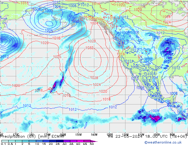 Z500/Rain (+SLP)/Z850 ECMWF St 22.05.2024 00 UTC