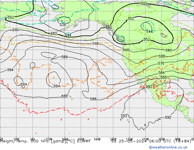 Z500/Rain (+SLP)/Z850 ECMWF sam 25.05.2024 06 UTC