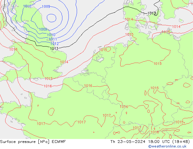 pression de l'air ECMWF jeu 23.05.2024 18 UTC