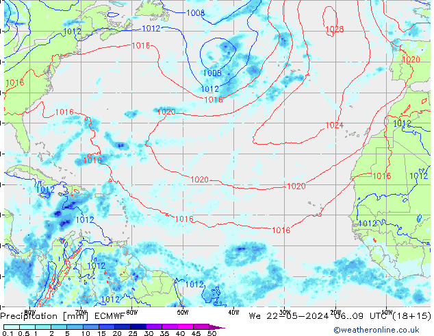 осадки ECMWF ср 22.05.2024 09 UTC