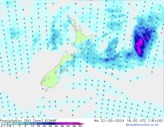 Z500/Regen(+SLP)/Z850 ECMWF wo 22.05.2024 00 UTC