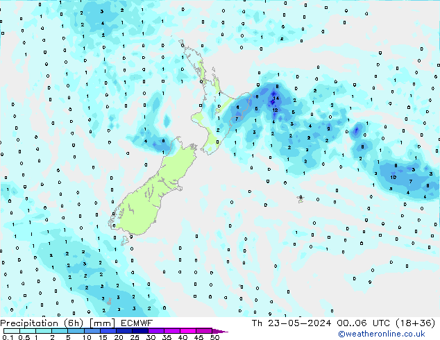 Z500/Rain (+SLP)/Z850 ECMWF Th 23.05.2024 06 UTC