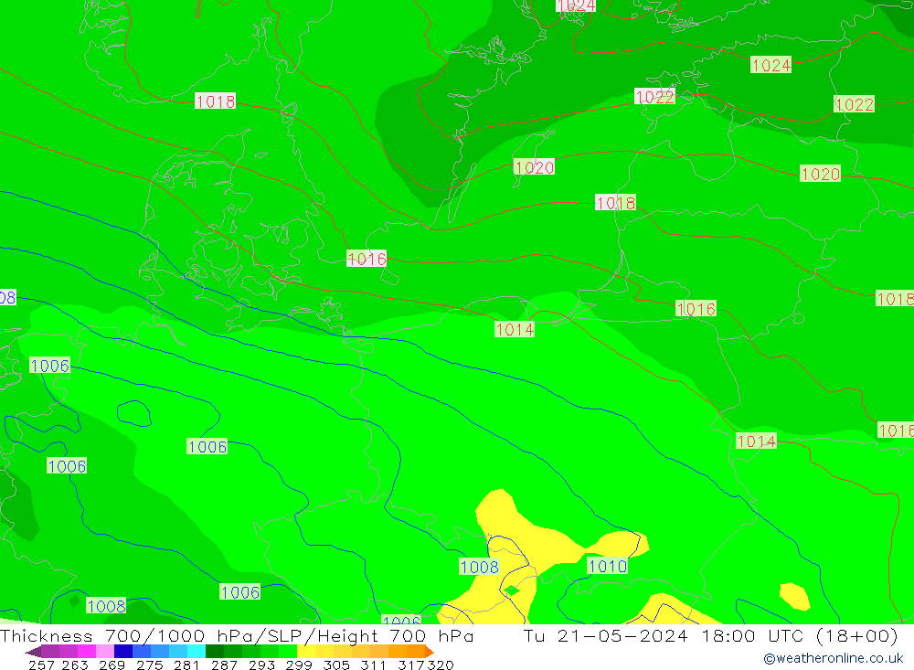 Thck 700-1000 hPa ECMWF Ter 21.05.2024 18 UTC