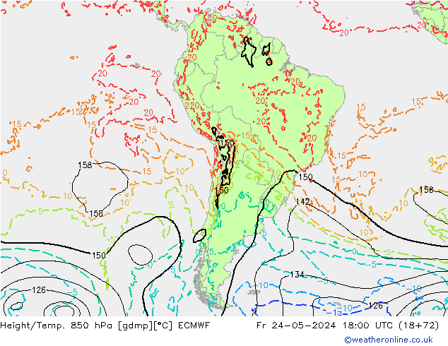 Z500/Rain (+SLP)/Z850 ECMWF Fr 24.05.2024 18 UTC