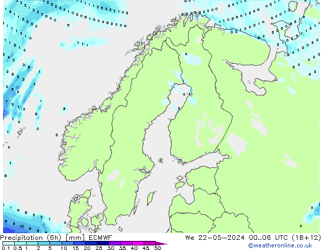 Z500/Rain (+SLP)/Z850 ECMWF Mi 22.05.2024 06 UTC