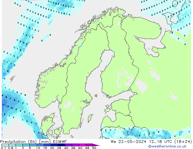 Z500/Rain (+SLP)/Z850 ECMWF We 22.05.2024 18 UTC