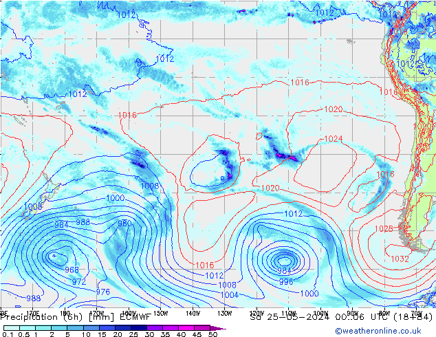 Yağış (6h) ECMWF Cts 25.05.2024 06 UTC