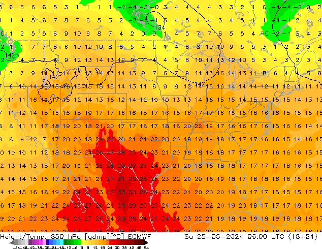 Z500/Rain (+SLP)/Z850 ECMWF  25.05.2024 06 UTC