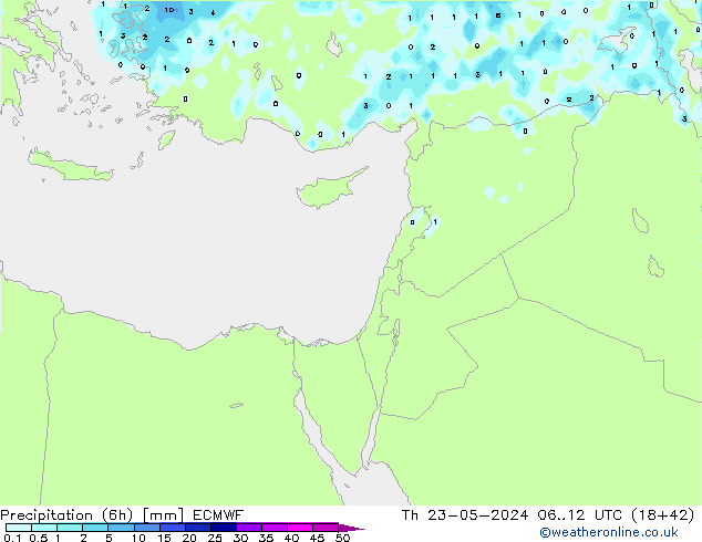 Z500/Rain (+SLP)/Z850 ECMWF Čt 23.05.2024 12 UTC