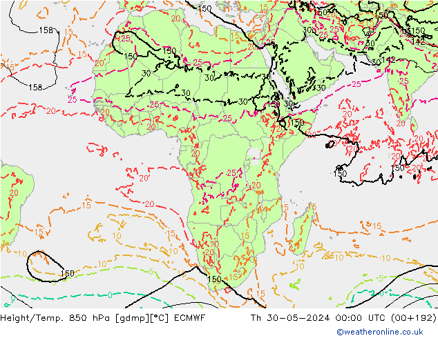 Z500/Regen(+SLP)/Z850 ECMWF do 30.05.2024 00 UTC