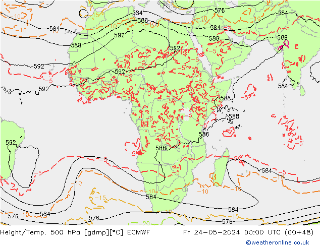 Z500/Rain (+SLP)/Z850 ECMWF Sex 24.05.2024 00 UTC