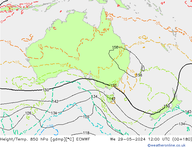 Z500/Rain (+SLP)/Z850 ECMWF śro. 29.05.2024 12 UTC