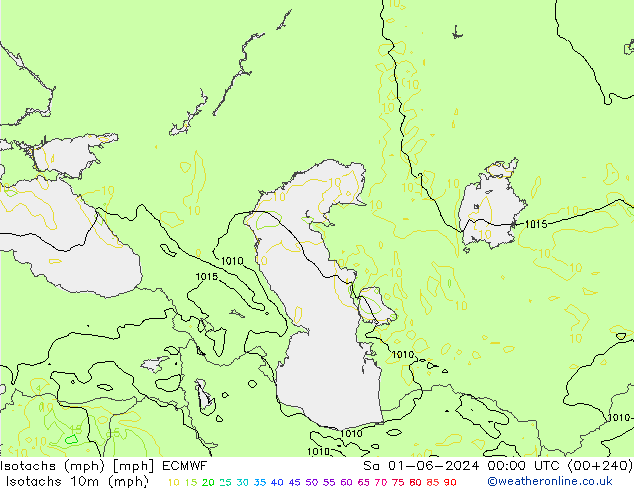 Isotachs (mph) ECMWF Sa 01.06.2024 00 UTC