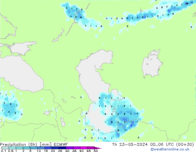 Z500/Rain (+SLP)/Z850 ECMWF czw. 23.05.2024 06 UTC