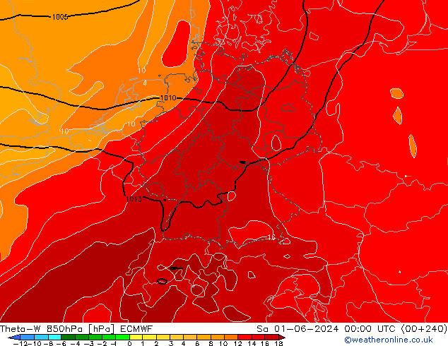 Theta-W 850hPa ECMWF Sáb 01.06.2024 00 UTC