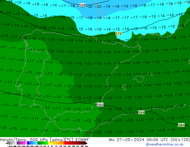 Z500/Rain (+SLP)/Z850 ECMWF Mo 27.05.2024 06 UTC