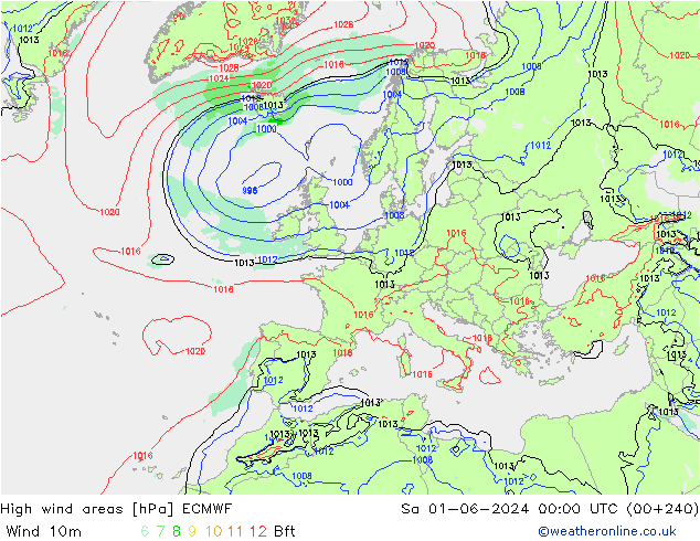 Windvelden ECMWF za 01.06.2024 00 UTC