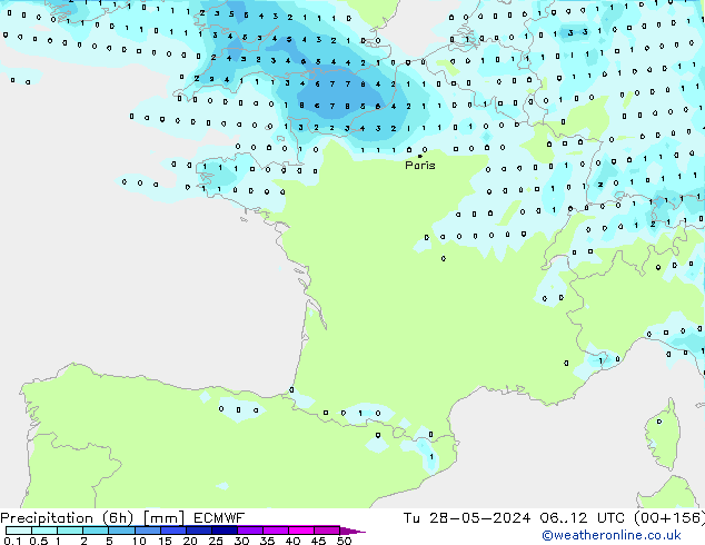 Z500/Regen(+SLP)/Z850 ECMWF di 28.05.2024 12 UTC