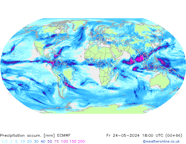 Précipitation accum. ECMWF ven 24.05.2024 18 UTC