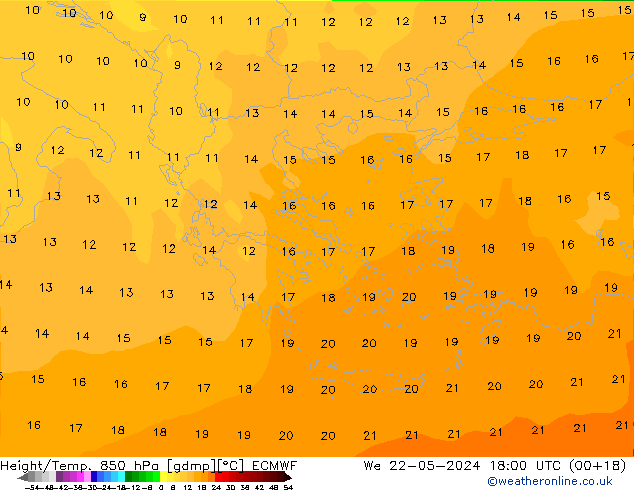 Z500/Rain (+SLP)/Z850 ECMWF  22.05.2024 18 UTC