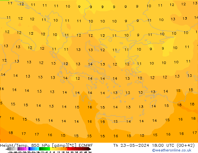 Z500/Rain (+SLP)/Z850 ECMWF  23.05.2024 18 UTC