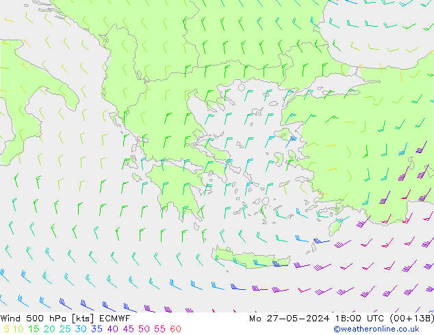 Wind 500 hPa ECMWF Mo 27.05.2024 18 UTC