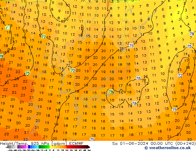 Height/Temp. 925 hPa ECMWF  01.06.2024 00 UTC