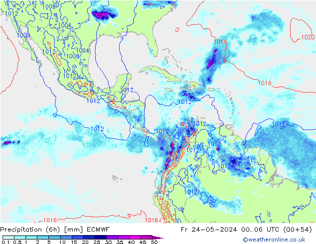 Z500/Rain (+SLP)/Z850 ECMWF пт 24.05.2024 06 UTC