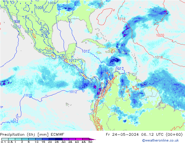 Z500/Rain (+SLP)/Z850 ECMWF ven 24.05.2024 12 UTC