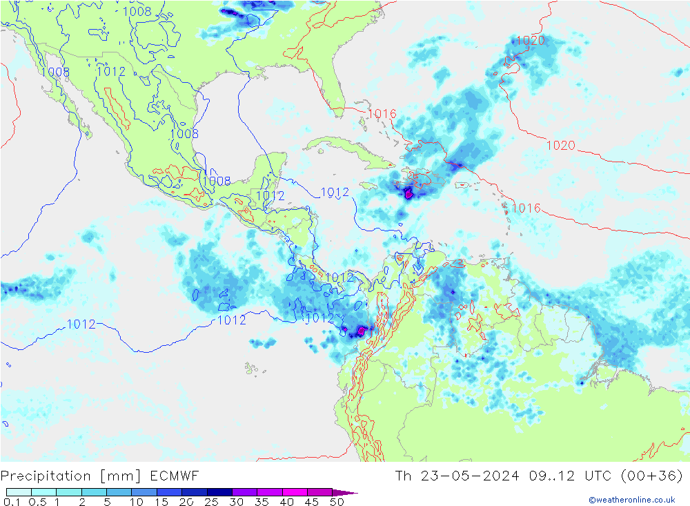 Precipitation ECMWF Th 23.05.2024 12 UTC