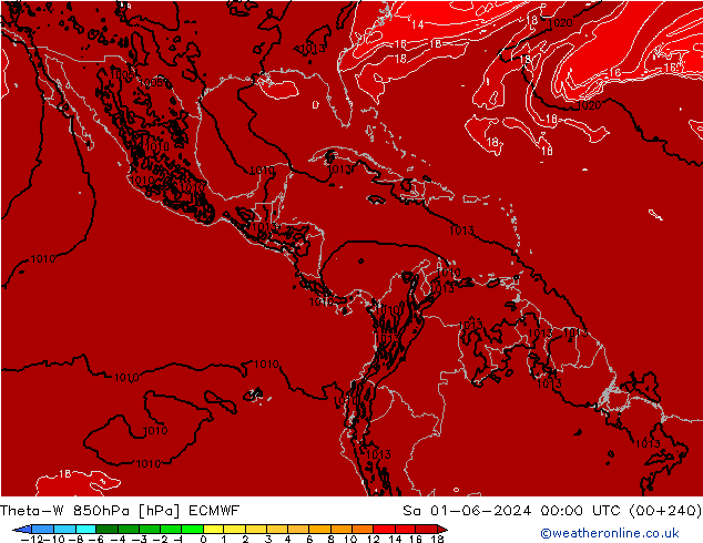 Theta-W 850hPa ECMWF Sa 01.06.2024 00 UTC