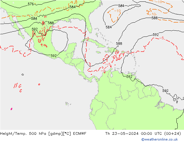 Height/Temp. 500 hPa ECMWF  23.05.2024 00 UTC