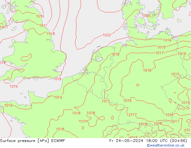 Yer basıncı ECMWF Cu 24.05.2024 18 UTC