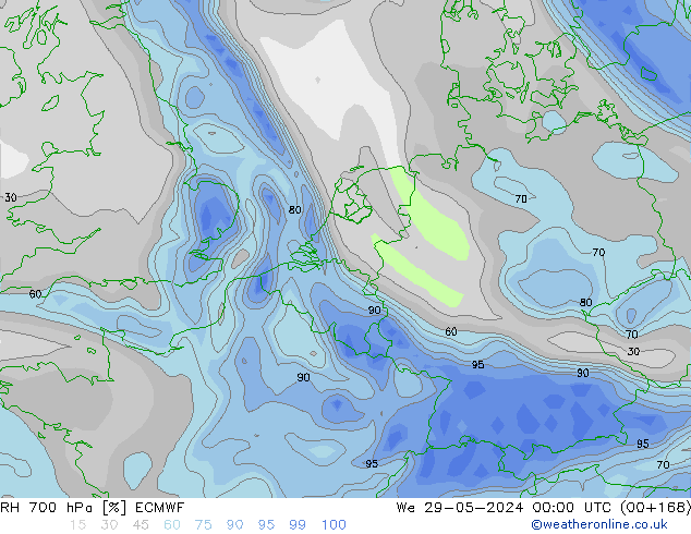 RV 700 hPa ECMWF wo 29.05.2024 00 UTC